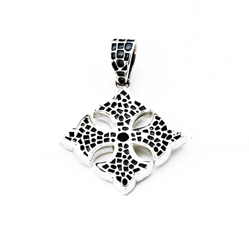 Small Scottie Stamped Logo Pendant - pendant - KIR Collection - designer sterling silver jewelry