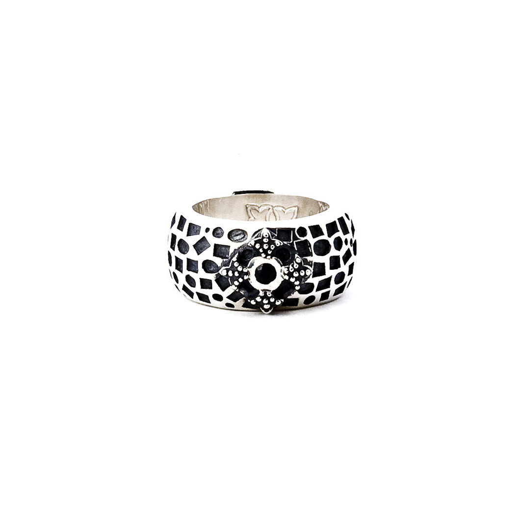 Scottie Stamped Ring - ring - KIR Collection - designer sterling silver jewelry