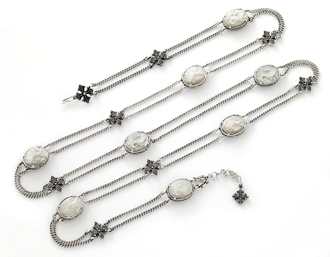 Brianna Station Necklace - necklace - KIR Collection - designer sterling silver jewelry