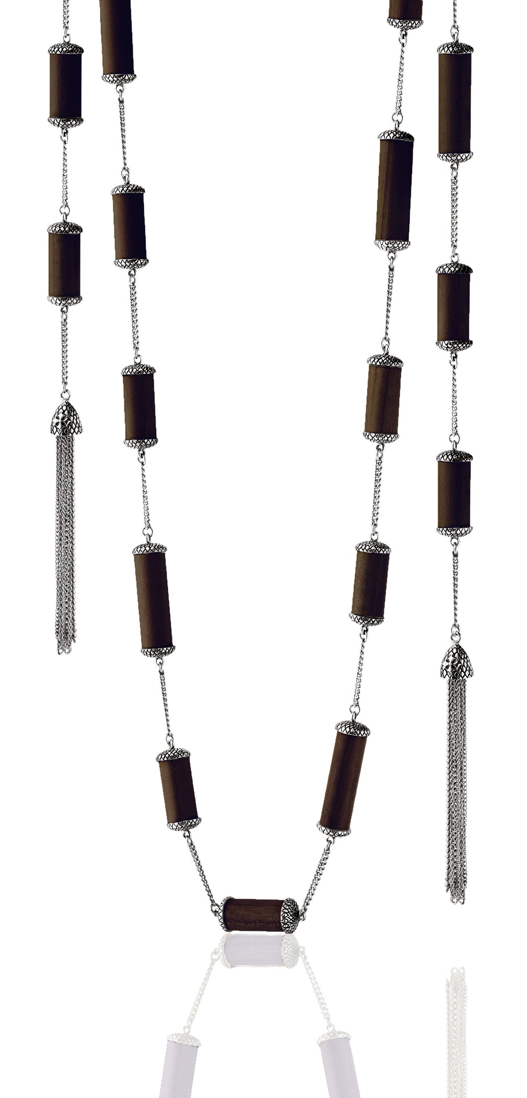 Asmara Pipes Lariat - necklace - KIR Collection - designer sterling silver jewelry