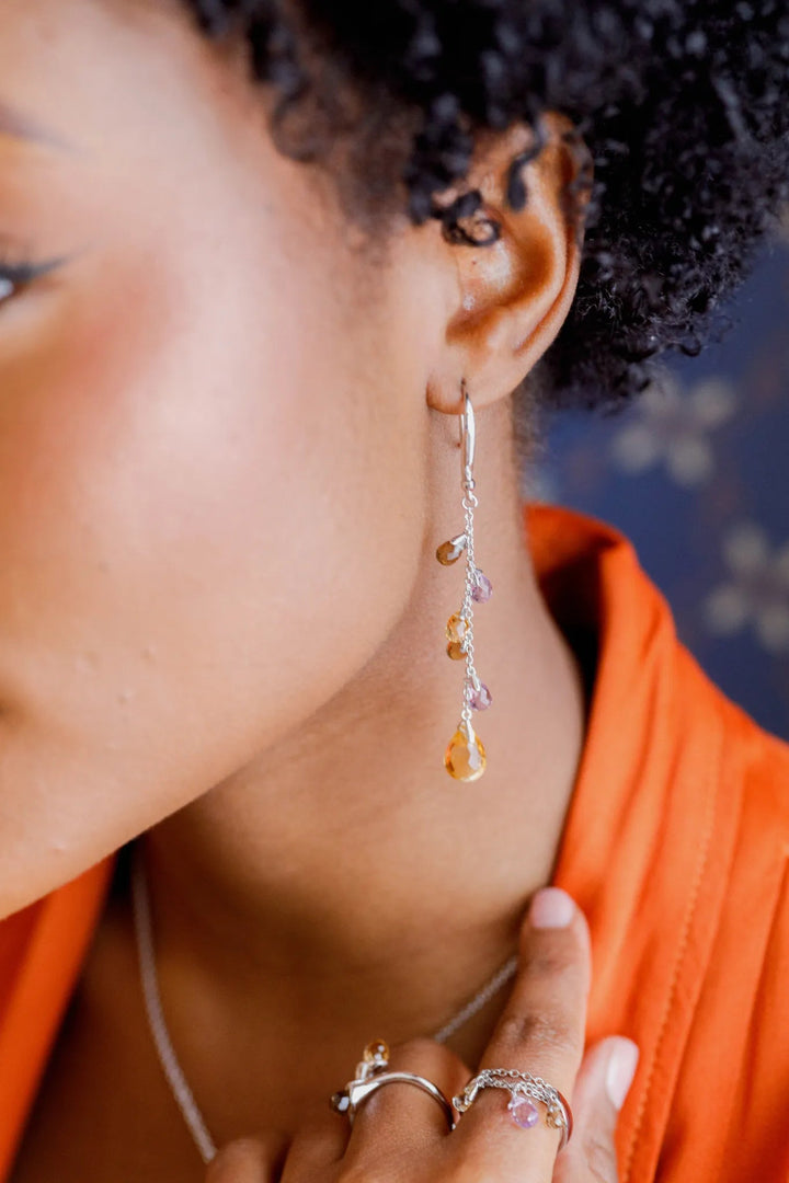 Briolette 5 Stone Earring