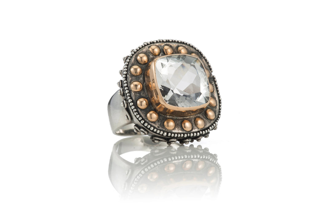 Tiffany Square Beaded Ring