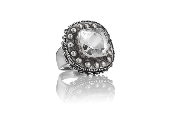 Tiffany Square Beaded Ring