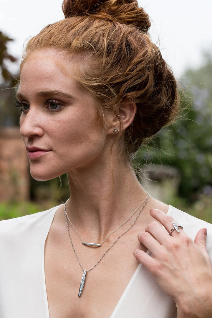 Channel Sideways Bar Necklace