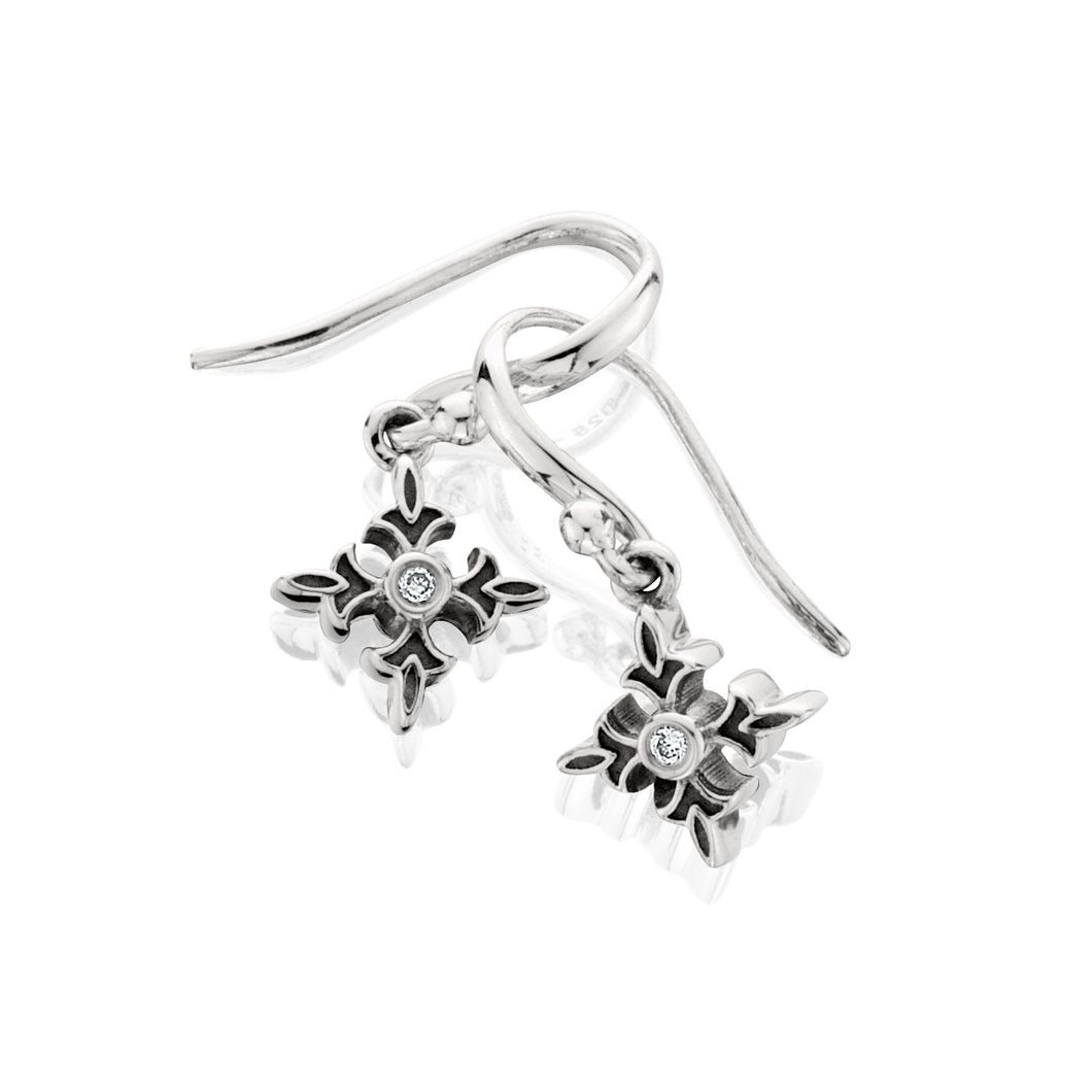 Logo Drop Earring - earring - KIR Collection - designer sterling silver jewelry 