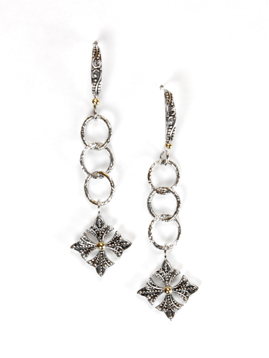 Jenny Logo Drop Earrings - earring - KIR Collection - designer sterling silver jewelry 