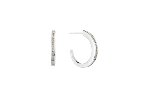 Channel Hoop Earring - earring - KIR Collection - designer sterling silver jewelry 
