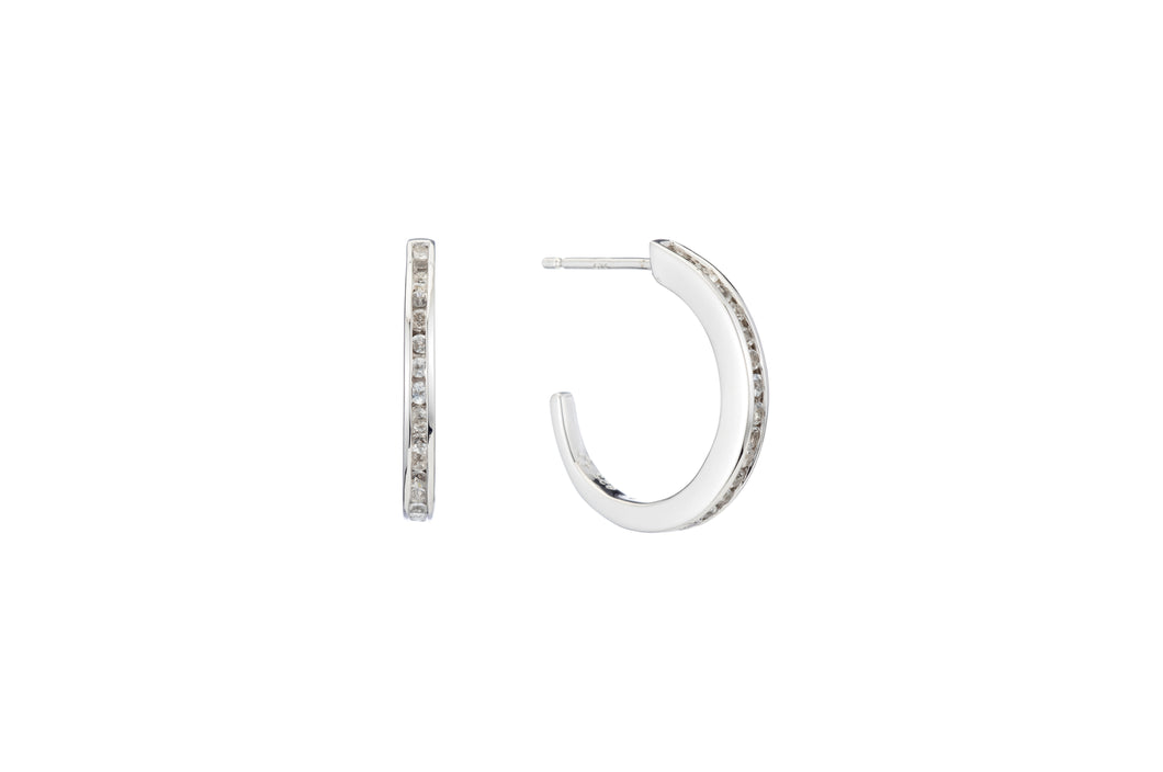 Channel Hoop Earring - earring - KIR Collection - designer sterling silver jewelry 