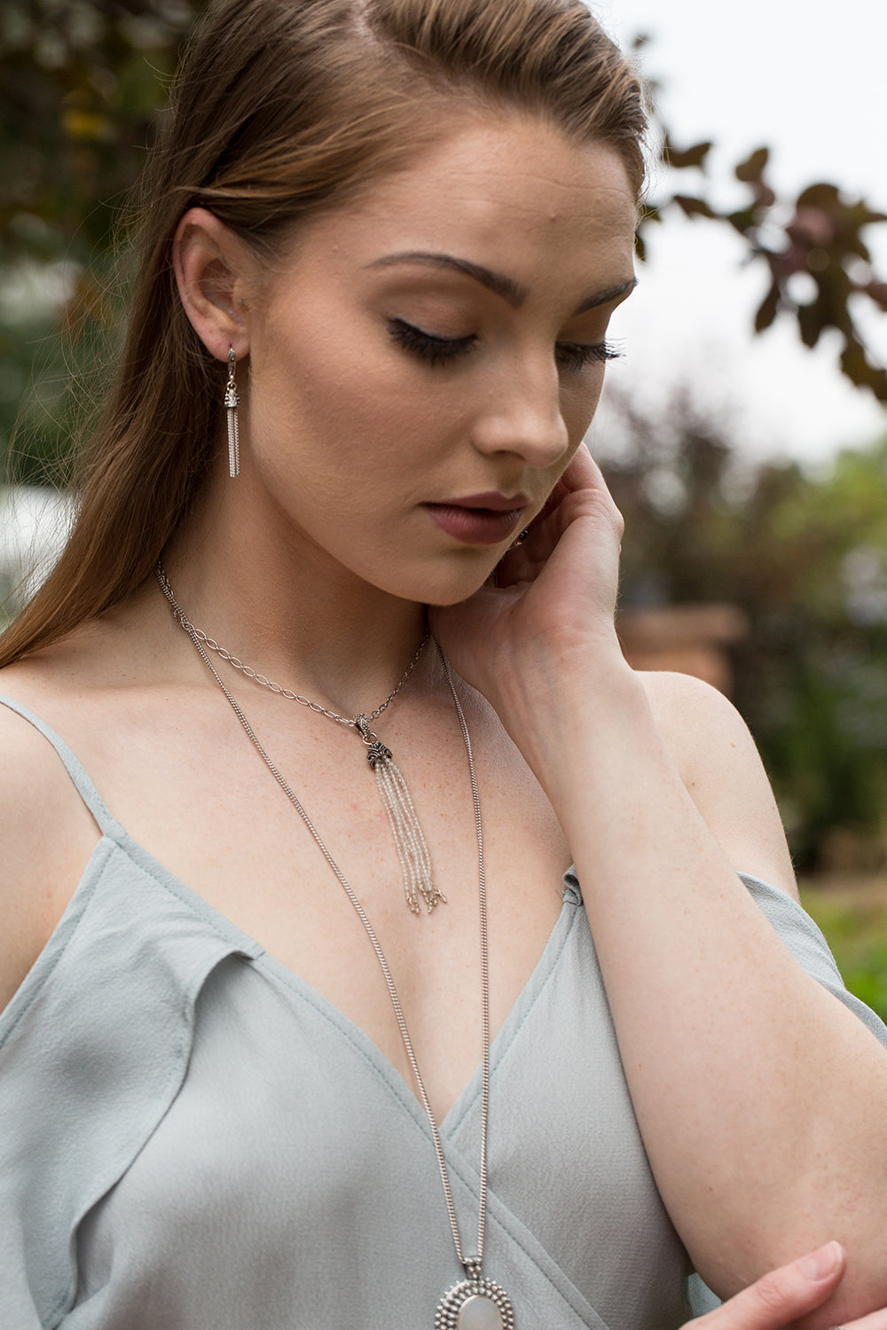 Tassel earrings top sterling silver