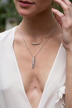 Channel Sideways Bar Necklace - necklace - KIR Collection - designer sterling silver jewelry 