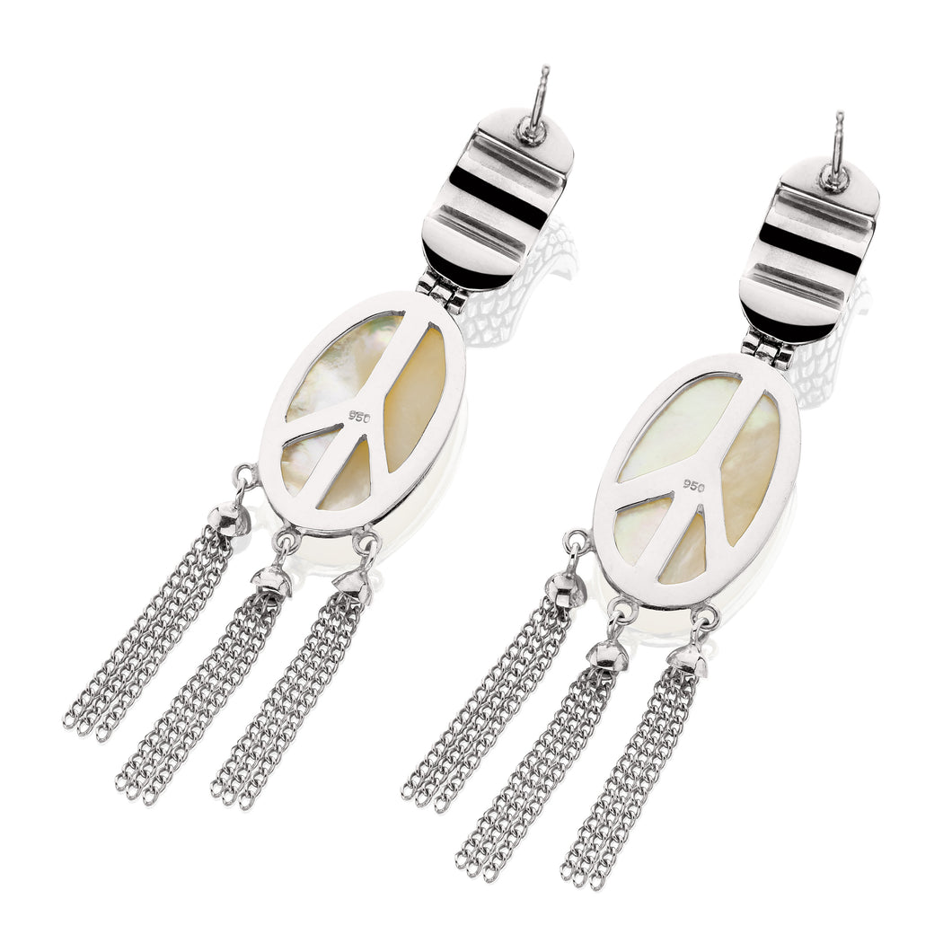 Madison Oval Tassel Earrings - earring - KIR Collection - designer sterling silver jewelry 