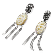 Madison Oval Tassel Earrings - earring - KIR Collection - designer sterling silver jewelry 