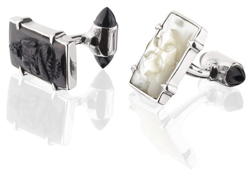 Mother of Pearl Cuff Links - cufflink - KIR Collection - designer sterling silver jewelry 