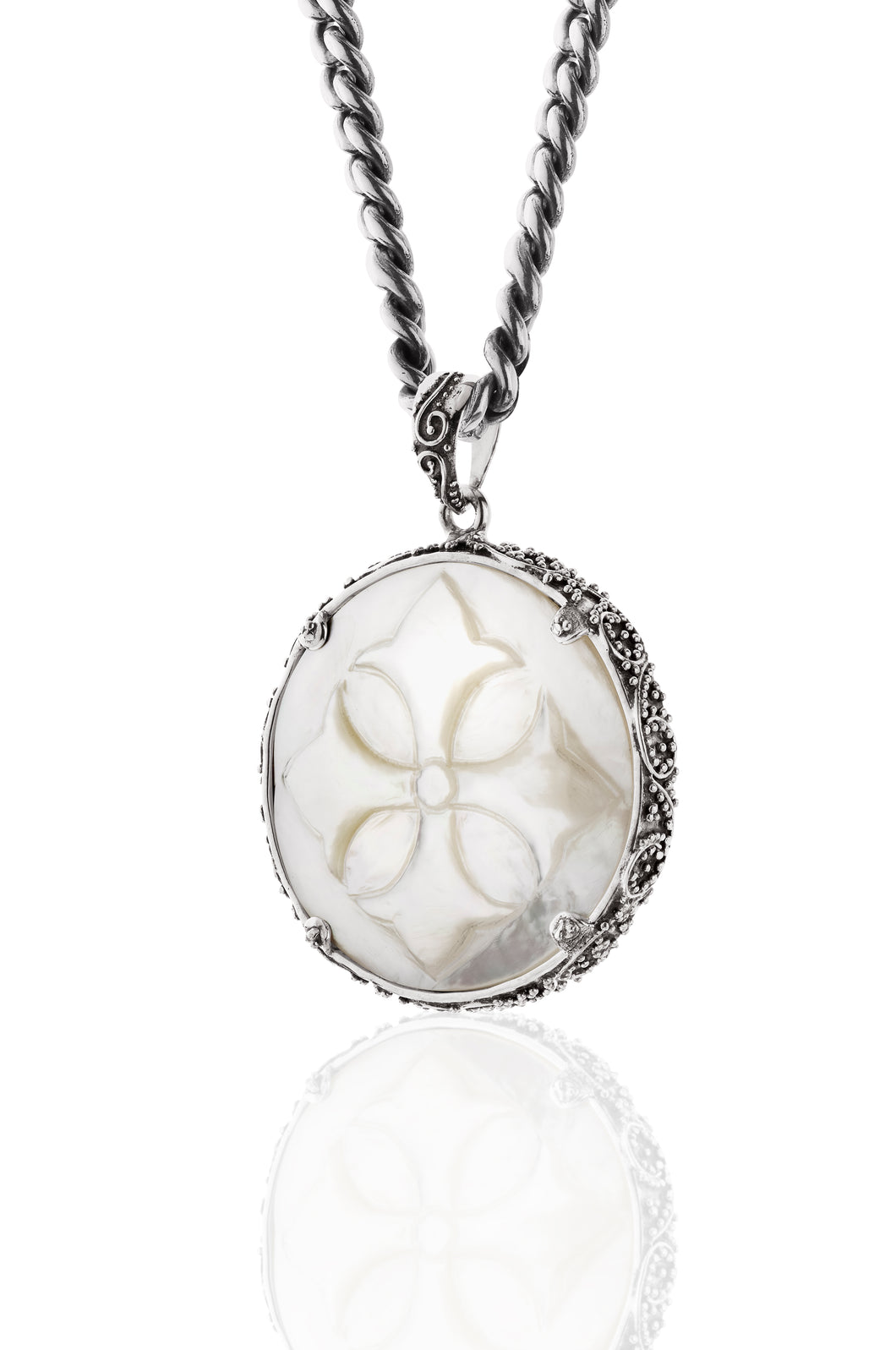 Samantha Large Round Pendant - pendant - KIR Collection - designer sterling silver jewelry 