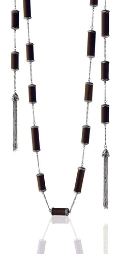 Asmara Pipes Lariat - necklace - KIR Collection - designer sterling silver jewelry 